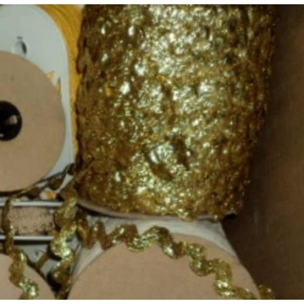Jumbo Ric Rac Trim 1 1/4" Metallic Gold 6 Yards Sewing Crafting Embellishment